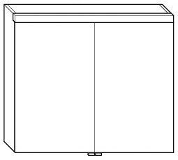 Alva Prima Spiegelschrank, Korpus verspiegelt, 80x69x16cm, LED-Beleuchtung - AQBMPRSPS2