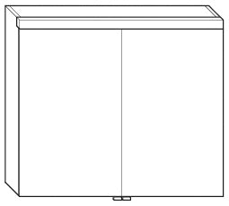 Alva Prima Spiegelschrank, Korpus verspiegelt, 80x69x16cm, LED-Beleuchtung - AQBMPRSPS2