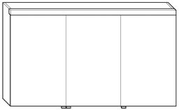 Alva Prima Spiegelschrank, Korpus verspiegelt, 120x69x16cm,LED-Beleuchtung - AQBMPRSPS4