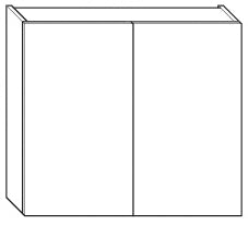Alva Viva Hängeschrank mit 2 Türen, 70x62x17cm, Weiß - AQBMVIHGS2W