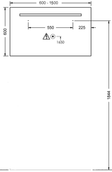 Alva Viva LED-Lichtspiegel 90x60x2,6cm, ohne Schalter, Chrom-Optik - AQBMVILS4