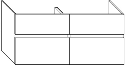 ALVA Viva Unterschrank für WT6 4 Auszüge, 130x60x48cm, Eiche Cashmere