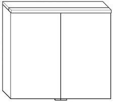 Alva Viva Spiegelschrank, Korpus verspiegelt, 80x62x17cm, LED-Aufsatzleu. - AQBMVISPS3