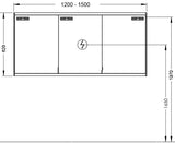 Alva Viva Spiegelschrank, li.,Korp. verspiegelt, 130x62x17cm,LED-Aufsatzleu. - AQBMVISPS7L