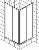 Alva Una Eckeinstiegshälfte 86,5-90/190cm, Silber, Glas ESG Clean - AQEH90