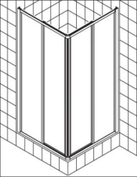 ALVA Una Eckeinstiegshälfte 71,5-75/190cm, Silber, Glas ESG Clean