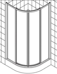 ALVA Una Runddusche m. Schiebetür 75,5-79/190cm, Silber, Kunststoffglas