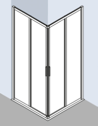 ALVA Juna Eckeinstiegshälfte li. 98,5-101/200cm, Silber HGL, ESG Clean