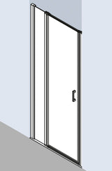 Alva Juna Pendeltür mit Festfeld rechts, 90/200cm, Silber HGL, ESG Clean - AQDUJUPTF90R