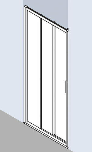 Alva Juna Schiebetür 3-tl. Festf. rechts, 80/200cm, Silber HGL, ESG Clean - AQDUJUST380R