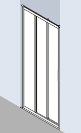 Alva Juna Schiebetür 3-tl. Festf. rechts, 80/200cm, Silber HGL, ESG Clean - AQDUJUST380R