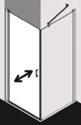 ALVA Juna Pendeltür 1-tlg. links f. SW, 88,5-91/200cm, Silber HGL,ESG Cl.