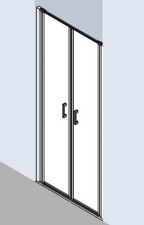 ALVA Juna Pendeltür 2-teilig 90/200cm, Silber Hochglanz, ESG Clean