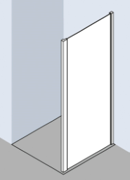 ALVA Juna Seitenwand 87-92/200cm, Silber HGL, ESG Clean
