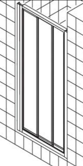 Alva Una Schiebetür 3-teilig 84-91/190cm, Silber, Kunststoffglas - AQST390K
