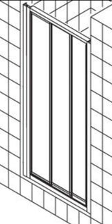 Alva Una Schiebetür 3-teilig 74-81/190cm, Silber, Kunststoffglas - AQST380K