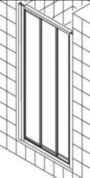ALVA Una Schiebetür 3-teilig 94-101/190cm, Silber, Kunststoffglas