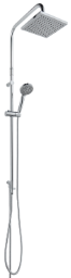 Alva Spa Duschsystem mit Teleskopstange, Chrom - AQARSPDS4