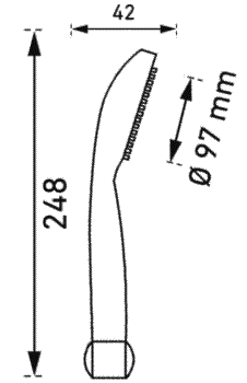 Alva Varia Handbrause 1-fach d 9,7cm, Chrom - AQARVAHB1.3