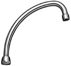 Alva Varia J-Auslauf komplett mit Strahlregler verchromt 3/4" 130mm - AQARVAJA130