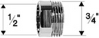 Alva Varia Reduktion Messing verchromt IG 1/2" x AG 3/4" - AQARVARE1/2.3/4