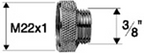 Alva Varia Reduktion Messing verchromt M22 x 1 x 3/8" - AQARVARE22.3/8