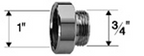 Alva Varia Reduktion Messing verchromt IG 1" x AG 3/4" - AQARVARE1.3/4