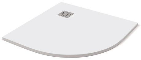 Alva Ora 1.0 Mineralguss Rund- brausetasse, 100x100x3cm, R55, Weiß - AQBTORRBT100.1