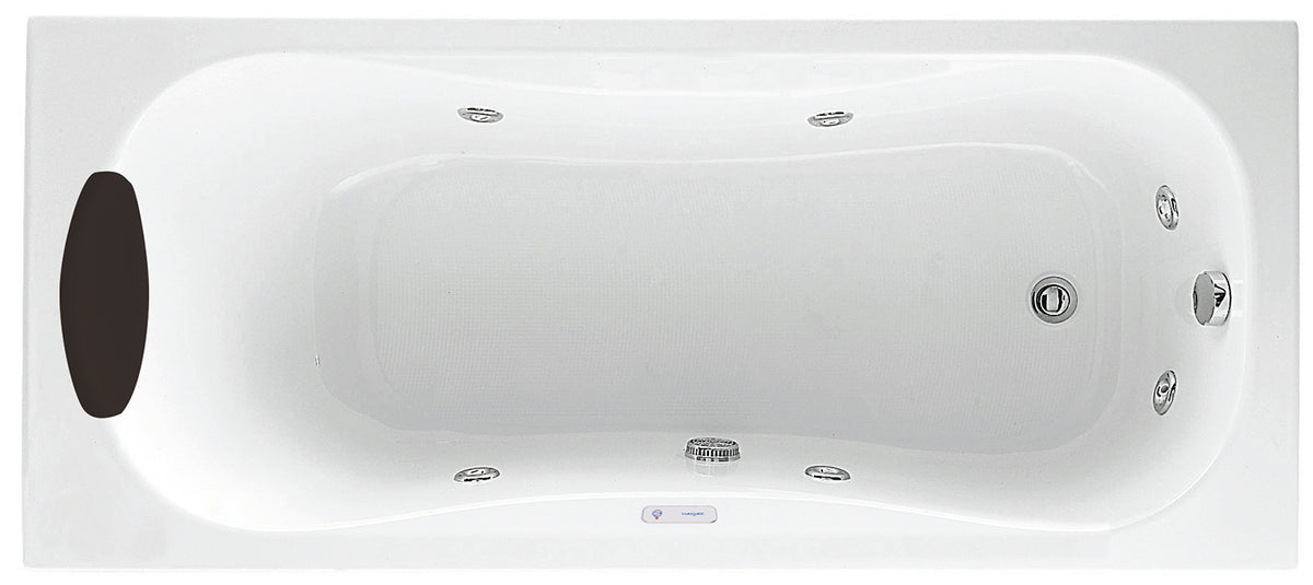 Alva Spa Whirlwanne Körperform 180x80cm, System Basic, Weiß - AQWWSPK180B