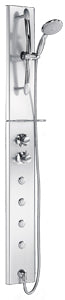 Alva Spa Duschpaneel 19 x 155cm Thermostat, Silber Glanz - AQARSPDP3