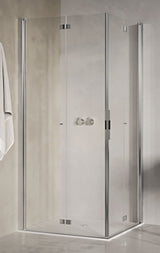 Alva Dura Eckeinstiegshäl. Falttür re., 88,3-90,1/195cm, Silb. Matt,Gl. ESG - AQDUDUEHF90RM
