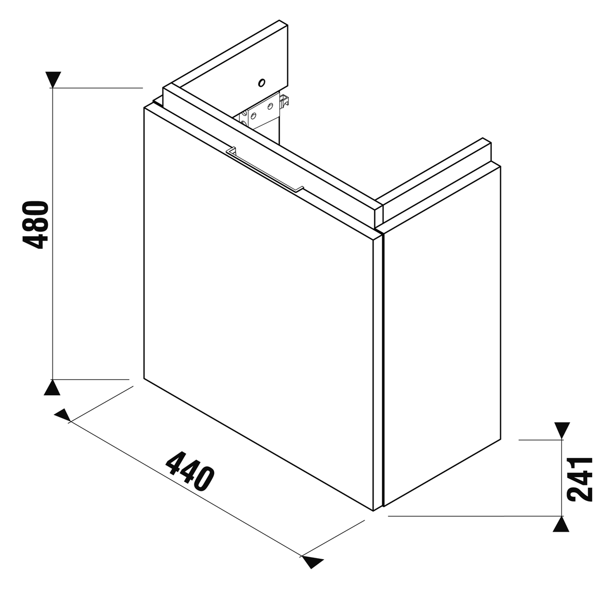 Alva Amoa Untersch. Weiß f. HWB AQKEIDHWB45L+45R, Kipptüre, 44x48x24,1cm - AQBMAMUS1W
