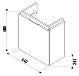 Alva Amoa Untersch. Weiß f. HWB AQKEIDHWB45L+45R, Kipptüre, 44x48x24,1cm - AQBMAMUS1W