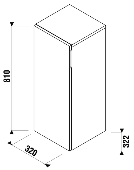 Alva Amoa Mittelschrank mit 1 Tür, links, 32x81x32,2cm, Weiß - AQBMAMMSLW