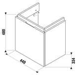 Alva Amoa Unterschrank für HWB AQKEIDHWB45, 1 Ausz., 44x48x33,4cm, Weiß - AQBMAMUS3W