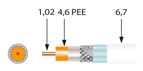 TELEVES Hochgeflechts-Koaxkabel A++ 1,0/4,6 mm 100 m Spule   – 4138
