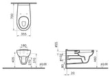 Alva Idea Wand-WC Flachspüler Barrierefrei, Ausladung 70cm, Weiß - AQBFIDWWCF
