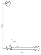 Alva Varia Wandhaltegriff 90 reversibel, 70,5x45,5cm, bis 150kg, Weiß - AQBFVAWHG90.2W