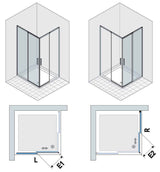 Alva Amoa 1.0 Eckeinstiegshälfte re 77,6-80,1/200cm, Silber HGL, ESG - AQDUAMEH80R