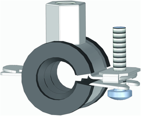 Alva Cliprohrschelle Wst.1.4401+EPDM-Einlage M8/M10, 5x25 FL=20x1mm Spannb.40-43mm - ERSCE4-42