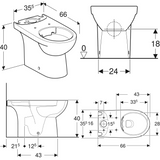 Alva Prima Kombi-Stand-WC Tiefsp. Abg. Multi, oh. SPK, spülrandlos, Weiß - AQKEPRWCTS2