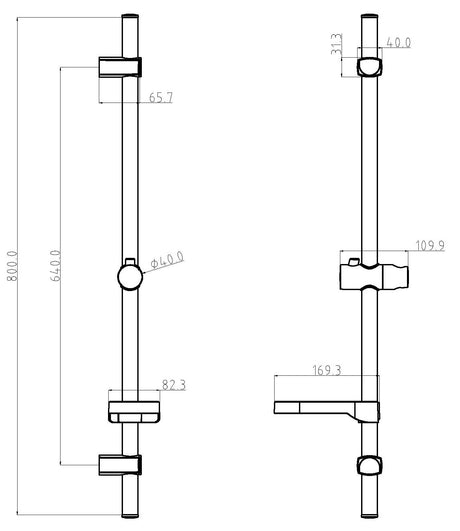 Alva Prima Brausestangenset 80cm,Handb.5-fach,Brauseschl.150cm,chrom - AQARPRBS