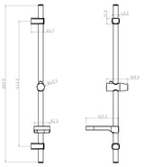 Alva Prima Brausestangenset 80cm,Handb.5-fach,Brauseschl.150cm,chrom - AQARPRBS