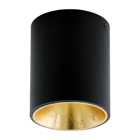 EGLO Deckenleuchte schwarz/gold H120xØ100mm 3.3W LED, 340lm, LF830, IP20   – 94502