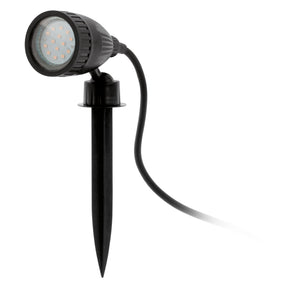 EGLO Erspieß PVC schwarz mit 2m Kabel GU10, 3W LED, 240lm, LF830, IP44   – 93384