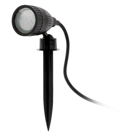EGLO Erspieß PVC schwarz mit 2m Kabel GU10, 3W LED, 240lm, LF830, IP44   – 93384