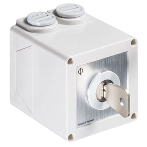 KRAUS&NAIMER Aussch.3p.AP IP40,Schlüssel 0+1 abziehb. Ith=20A, P=5,5 kW(AC3,400V AC),2x2,5 mm²   – 70009154