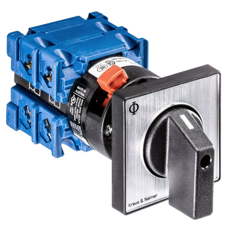 KRAUS&NAIMER Ausschalter,2polig,60°,Zentralbefestigg. Ith=20A, P=5,5 kW(AC3,400V AC),2x2,5 mm²   – 70008304