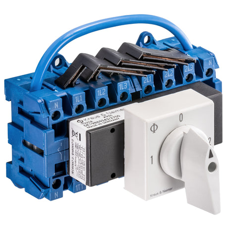 KRAUS&NAIMER 1-0-2 Umschalter,4-p.,Schnappbef. Ith=32 A,P=11 kW(AC23B,400V AC),6 mm²  – 70018150