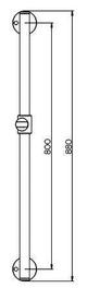 Alva Varia Brausestange 80cm mit Brausehalter, Chrom - AQBFVABS80C